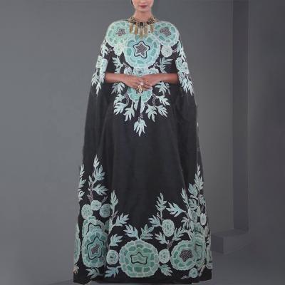 China Modest Muslimah Styling 2022 Flower Printed Loose Long Dress Abaya Saudi Dubai Kaftan Plus Size Muslim Women Short Sleeve Maxi Dress Muslim Women Dress for sale