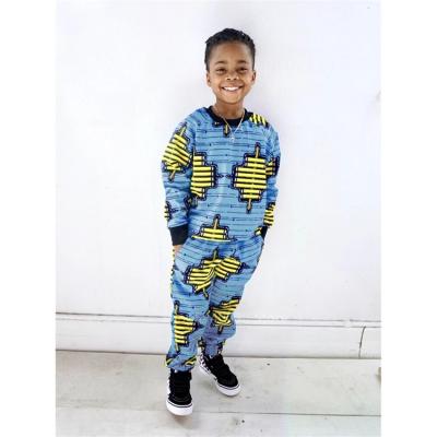 China African Baby Boy Clothes Polyester Dashiki Print Autumn Full Sleeve African Boy Hooded Coat Pant Suit For Kids for sale