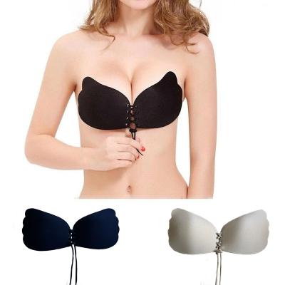 China 2021 One-Piece Bra Stick Radio Silicone Invisible Bra Push Up Sexy Backless Lingerie Bras Seamless Adhesive Women's Bra for sale