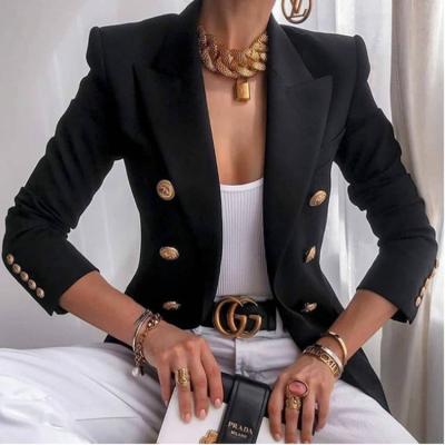 China Wholesale Anti-wrinkle Autumn Long Sleeve Button Casual Blazers Jacket Solid Color Sweated Office Ladies Suits Formal Office Suites for sale