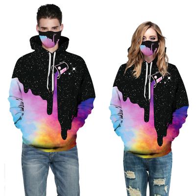 China Fashion Patchwork Print Anti-pilling Sweatshirts Hoodie Streetwear Men Women Hooded Pullovers For Couples for sale