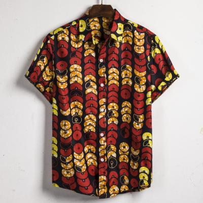 China Anti-pilling Fashion Men's Shirts 2021 Casual Print Shirt Men Short Sleeve Button Tops Loose Mens Beach Hawaiian Shirt for sale