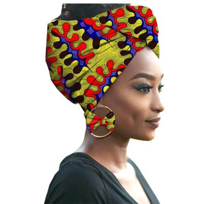 China African Vintage Print Cowl Women Matching Decoration Earring African Hair Accessories Headbands For Women 2020 1013 for sale