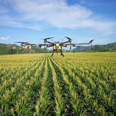 China Pesticide Agricultural Fertilizer Spray Drone Intelligent Liquid High Efficient Chemical And Granule Fertilizer Capacity 10 Liters With Sprayer for sale