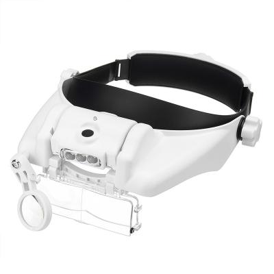 China MG81000-SC 3LED Lights Headband Magnifier 3 Plastic Multiple 6 Lenses With USB Charging Function for sale