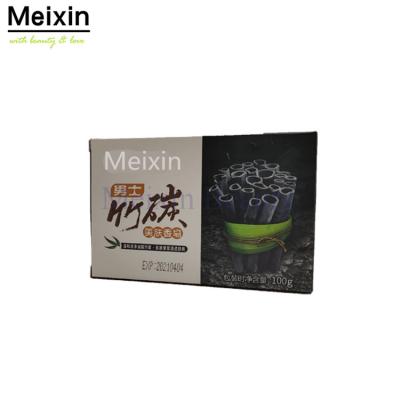 China Basic Cleansing Meixin Whitening Bamboo Charcoal Soap For Black Skin Organic Soap Private Label for sale