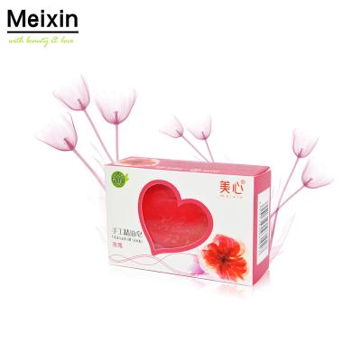 China Promotional Meixin OEM Skin Whitening and Beauty Rose Soap Baby Bath Organic Soap Base Cleansing Bar for sale