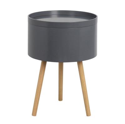 China Convertible Better Home  designer coffee table nordic Gray  wooden furniture  round small wooden table with storage for sale