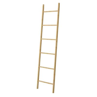 China Storage Natural Eco-friendly Bamboo Blanket Ladder Wooden Bathroom Toilet Freestanding Towel Rack Stand Wall Coat Hanger for sale