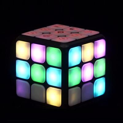 China Flashing Musical Cube Brain Training Toys Educational Flashing Game Cube Handheld Electronic Memory Puzzle Breakthrough for Kids Adults for sale