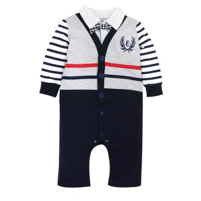 China Best Selling Cotton Boys Tuxedo Outfit Baby Summer Newborn Clothing Sets Infant Rompers Bowtie Onesie Toddlers Party Dress Long Sleeve for sale