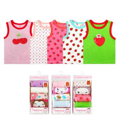 China New Fashion Breathable Newborn Baby Clothes Summer T-shirt Cute Embroidery Cotton Vest for sale