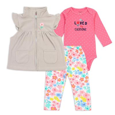 China Breathable Best Price With Wholesale Cotton 3pcs Winter Long Sleeve Baby Clothes Sets Baby Clothing Sets for sale