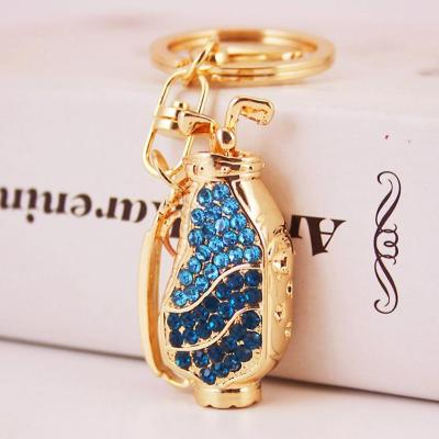 China Hot Sale Car Llaveros de Ring Games Ball Bag Pendant Crystal Keychain Sports Keychain Golf Club Metal Keychain for sale