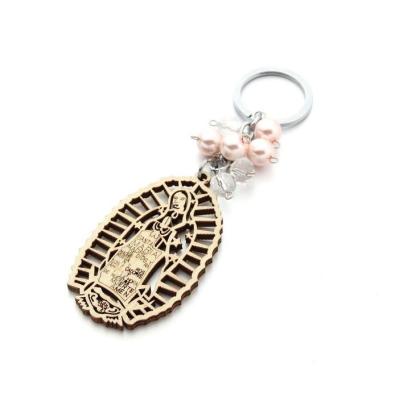 China Religious Key Chain Santa Maria Key Chain Boys and Girls Professional Wooden Key Chain Buckle Panel for sale