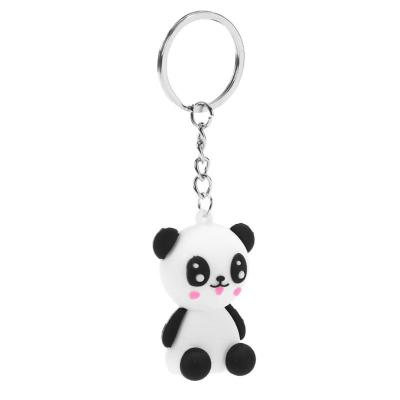 China PVC Cute Creative Cute Jewelry Keychain Cartoon Panda Keychain Girls Bag Ornaments Accessories Animal Gift for sale