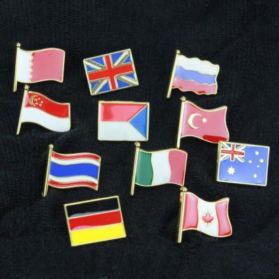 China Cheap Custom Zinc Falg Badge China Custom Zinc Country USA France Italy Flag Lapel Pin National Pin Badge for sale