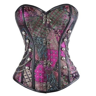 China New Boat Top A Corset Chest Gathering Belt Antibacterial Classic Gothic Full Neckline Corsets Firm Body Shaper Retro for sale