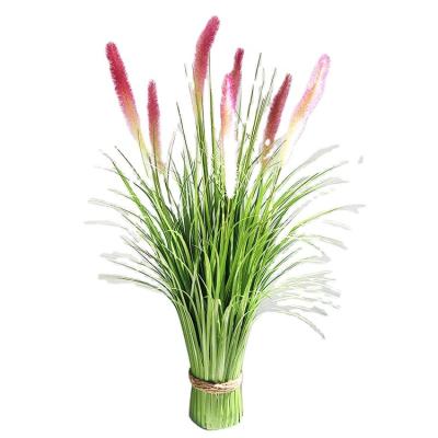 China Art Decor Artificial Foxtail Grass Green Plants Living Room Flower Decoration Potted for sale