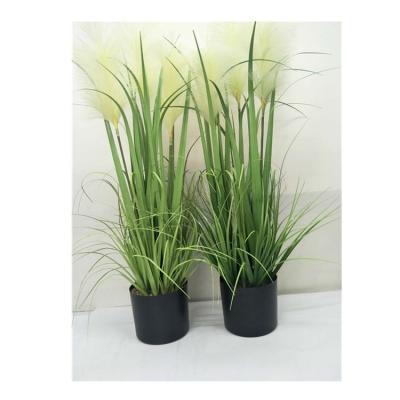 China Modern 84 cm Simulated Tubular Grass Onion 3 Potted Plant Home Decoration, Artificial Succulent Plant for sale