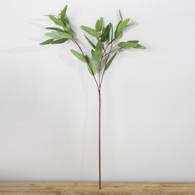 China Fake Long Leaf Eucalyptus Plant Flower Wedding Simulation Silver Leaves Contemporary Potted Home Decoration for sale