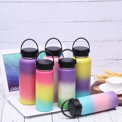 China RAYBIN Viable Custom Gradient Metal Copper Airtight Stainless Steel Thermal Hot And Cold Insulated Water Bottle Vacuum Flasks for sale