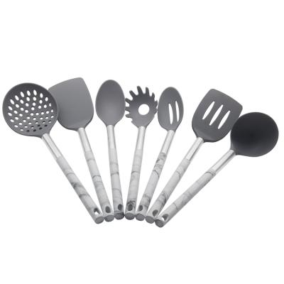 China Sustainable Marble Handle Faux Nylon Kitchen Utensil Set On Sale for sale