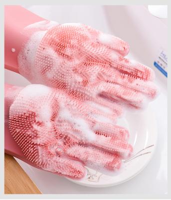 China China Manufacturers Cleaning Products Magic Rubber Hand Washing Reusable Silicone Dishwashing Gloves For Kitchen for sale