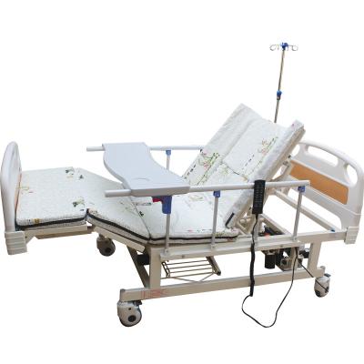 China Disable Appliances Medical Emergency Multi-function 4 Cranks Electric Nursing Hospital Bed With Backrest for sale