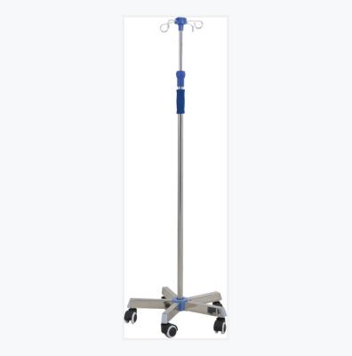 China Traditional Hospital 5 Legs Mobile Stainless Steel Infusion / IV Pole Drip Rack for sale