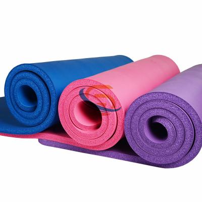 China All Ages / Jusenda NBR 10mm Fitness Sports Non-slip Gym Pilates Unisex Yoga Mat 183*61cm Pads Tear Resistant Gymnastic Mats With Bag & Belt for sale