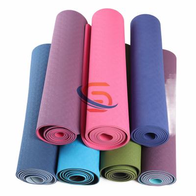 China Fitness Equipment Easy To Clean High Density Wear Resistant Durable Yoga Mat Factory Wholesale PVC PVC LOGO for sale