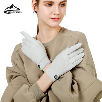 China GOLOVEJOY Unisex DY44 Wholesales Thin Velvet Screen Touch Outdoor Windproof Simple Stylish Cycling Hiking Warm Winter Sports Gloves for sale