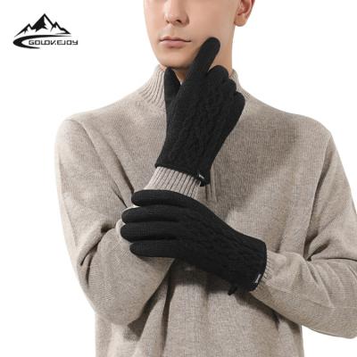 China 2021 New Arrival Jacquard Women's Gloves Woolen Touch Screen Velvet Windproof Lady Thick Warm Winter Cycling Outdoor Gloves GOLOVEJOY DY27 for sale