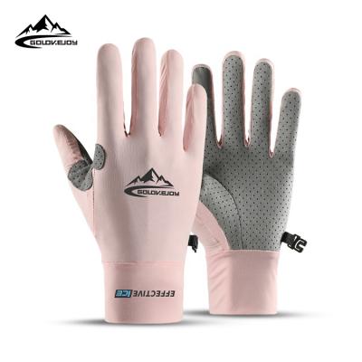 China GOLOVEJOY XG23 Full Finger Elastic Touch Screen Non-slip Sports Climbing Gloves Sunscreen Summer Fishing Breathable Ice Silk Racing Gloves for sale