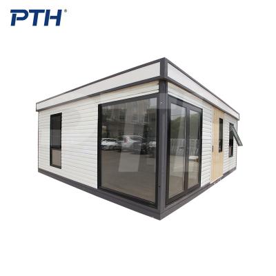 China Modern High Quality 43sqm Pth Luxury Portable Modular Prefab Steel Structure Living Housing Collapsible Container Collapsible Smart Houses for sale