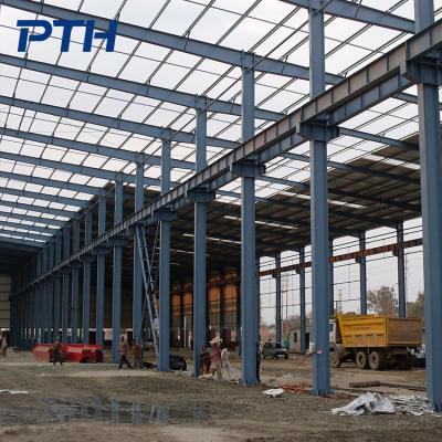 China 12000sqm large-span prefabricated steel structure plant for building materials with customized 16Ton crane for sale