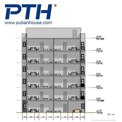 China Modern Steel Structure Prefab Apartment Building With Good Insulation , Steel Structure Building Service Life 70 Years for sale