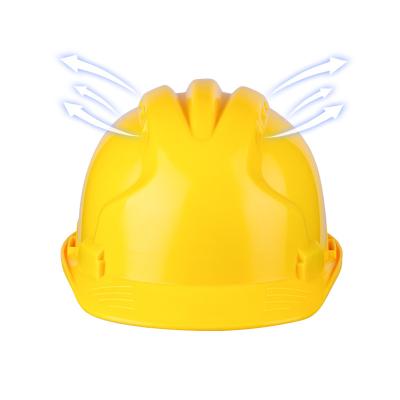 China De PP Precio buen competitivo yellow diseno 4 plastico puntos suspension casco industrial head protective safety helmet for adults for sale