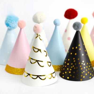 China Birthday Party Cake Decoration Custom Design Printing Crown Hat Paper Hats Happy Birthday Party Decorations Kids Hats Kid Gifts DIY Supplies for sale