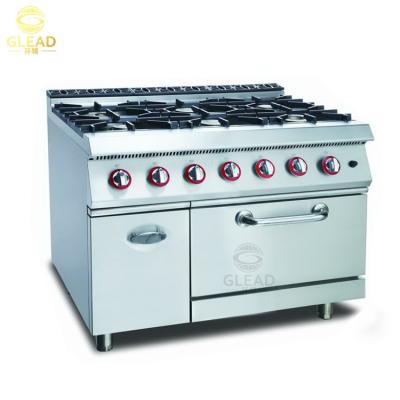 China High efficiency top level lpg gas stove cooker 6 burner gas cooking stove with oven for sale