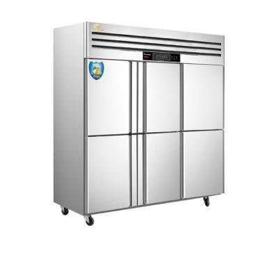 China High Efficiency Commercial Six-Doors Buffet Kitchen Equipment Stainless Steel Freezer for sale