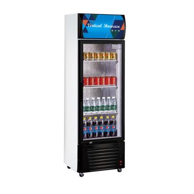 China High Efficiency Commercial Single Door Vertical Beverage Showcase Beverage Refrigerator for Drinks Freezer Equipment for sale