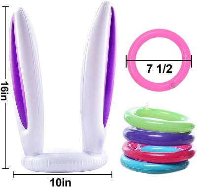 China Classic Inflatable Easter Bunny Ears Ring Toss Game Easter Gifts For Kids Boy Girl for sale