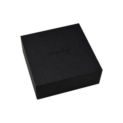 China Gift & Custom Black Luxury Rigid Mailer Logo Packaging Magnetic Craft Gift Box for sale