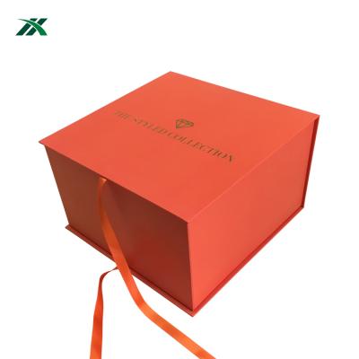 China Recycled Materials Custom Apparel Packaging Box Luxury Large Size Shoes Boxes Gift Paper Box With Ribbon for sale