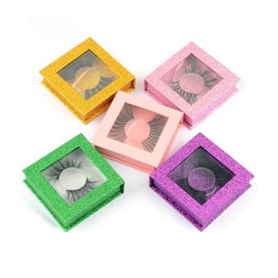 China Recycled Custom Materials Pink Square Empty Private Label False Eyelash Magnetic Boxes With Window for sale