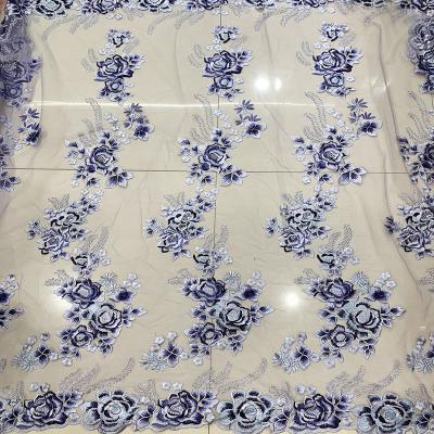 China Other Factory Stock Wedding Fabric 100% Multicolor Polyester Fabric 125cm Embroidery Mesh Garment Fabric for sale