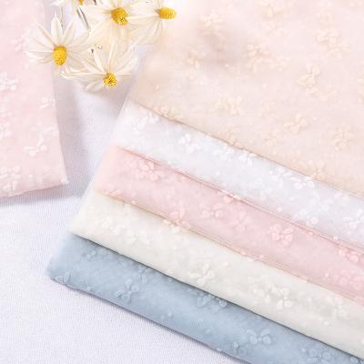 China Other New Style 100% Nylon Garment Fabric Wedding Fabric 150cm Mesh Flocking Fabric For Cloth for sale