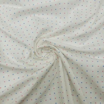 China 100% Fabric Factory Stock Cotton Fabric 40s Anti-static Heart Shaped Printed Garment Home Textile Fabric for sale